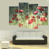 Frameless Flower Print on Canvas Wall Painting Art Print and Poster Home Decoration Oil Paingting Picture for Living Room 4pcs