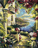 Frameless 40x50cm pictures on the wall DIY oil painting on canvas  picture painting by numbers quadros Venice DP935