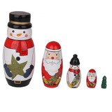 Christmas Figures Matryoshka Nesting Dolls 5 Pieces