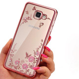 Frame Clear Case Cover For Samsung Galaxy A3 A5 A7 2016 2015 J3 J5 J7 Grand Prime S3 S4 S5 S6 S7 edge Flower Diamonds Soft Cases