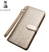 FOXER Brand Women's Long Cow Leather Wallets Ladies Clutch Bags Famous designer Purses Women Purse Fashion Female Cowhide Wallet