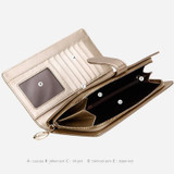 FOXER Brand Women's Long Cow Leather Wallets Ladies Clutch Bags Famous designer Purses Women Purse Fashion Female Cowhide Wallet