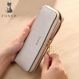 FOXER Brand Women's Leather Wallet Casual Clutch Bags Women Fashion Purse Women-Wallet Female long Wallets