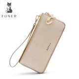 FOXER Brand Women's Leather Wallet Casual Clutch Bags Women Fashion Purse Women-Wallet Female long Wallets