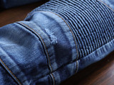 Four seasons can wear High quality men's jeans Casual ripped biker jeans men hiphop pants Straight jeans for men denim trousers