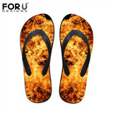 FORUDESIGNS Summer Men's Casual Flip Flops Wear-resistant Beach Sandals Rubber Flat Shoe Slippers for Teenagers Man Men Slipper
