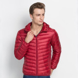 2017 Fashion Thin Jacket Men 90 Duck Down Jacket Men Ultralight Down Jacket With a Hood Outdoors Feather Parka With Carry Bag
