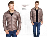 2017 Fashion Thin Jacket Men 90 Duck Down Jacket Men Ultralight Down Jacket With a Hood Outdoors Feather Parka With Carry Bag
