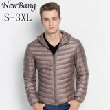 2017 Fashion Thin Jacket Men 90 Duck Down Jacket Men Ultralight Down Jacket With a Hood Outdoors Feather Parka With Carry Bag