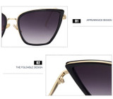 2017 Fashion Sunglasses Women Brand Designer Metal Reflective Mirror Sun Glasses for Women Butterfly Design lunette de soleil