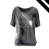 2017 Fashion Summer Women T Shirt Off Shoulder Top Tee Loose Plus Size Women Tops Feather Print Ladies T Shirt Femme Plus Size