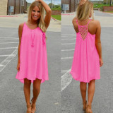 2017 Fashion summer style vestidos Fluorescence dress chiffon female women dress plus size Women beach dress
