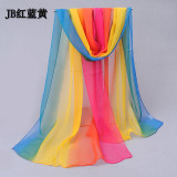 2017 Fashion Summer silk Scarf shawl Cape Polyester Chiffon Silk Scarves Wraps For Women Brand Foulard Femme