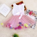 2017 Fashion Summer Hot Sales Kid Girls Princess Dress Toddler Baby Party Tutu Lace Bow Flower Dresses Fashion Vestido