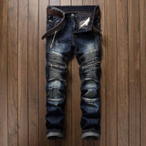 2017 Fashion skinny jeans men biker jeans Men's jean Slim pantalones leisure pants mens vaqueros denim biker jean Denim homme