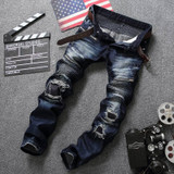 2017 Fashion skinny jeans men biker jeans Men's jean Slim pantalones leisure pants mens vaqueros denim biker jean Denim homme
