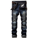 2017 Fashion skinny jeans men biker jeans Men's jean Slim pantalones leisure pants mens vaqueros denim biker jean Denim homme