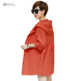 2017 Fashion Plus Size Loose Women Tops Summer Pure Color Three Quarter Sleeve Thin Sunscreen Trench Coat Leisure Outwear OK764