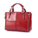 2017 Fashion patchwork designer cattle split leather bags women handbag brand ladies shoulder bags Vintage Black Brown Red Blue