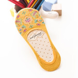 2017 Fashion New Woman's Socks 4 Colors Female Cotton Invisible Ankle Sock Summer Stealth Retro Folk Style Silicone Socks