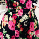 2017 fashion new Spring summer dress women clothing floral print pattern casual dresses vestidos WC0472
