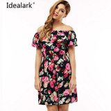 2017 fashion new Spring summer dress women clothing floral print pattern casual dresses vestidos WC0472