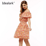 2017 fashion new Spring summer dress women clothing floral print pattern casual dresses vestidos WC0472