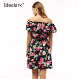 2017 fashion new Spring summer dress women clothing floral print pattern casual dresses vestidos WC0472