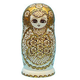 Gold Wooden Matryoshka Nesting Dolls 10 Pieces