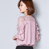 2017 Fashion New Arrival Summer Women Chiffon Shirt Female Plus Size Blouse Short Sleeve Female Blusas 78F 30