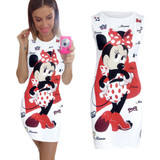2017 fashion Minnie Mouse Women Dress Summer Sexy Pencil Dresses Bodycon Sheath Vintage Fitness Vestidos Print Cute Women Dress