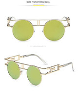 2017 Fashion Metal Frame Steampunk Sunglasses Women Brand Designer Unique Men Gothic Sun glasses Vintage Oculos De Sol Feminino