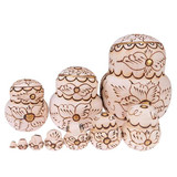 Handmade Wooden Matryoshka Nesting Dolls 10 Pieces