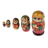 Patterned Matryoshka Nesting Dolls 5 Pieces