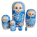 Multi Colored Matryoshka Nesting Dolls 6 Pieces