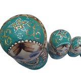 Green Matryoshka Nesting Dolls 7 Pieces