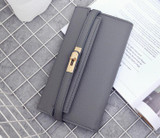 2017 Fashion Lock Wallet For Ladies Women Wallet Quality Leather Wallet Elegant Female Purses Ladies Wallets Women Purse C2272/l