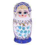 White Wooden Matryoshka Nesting Dolls 7 Pieces
