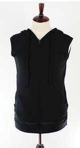 New 2017 Fashion Men Casual Slim Fit Basic Hooded Jacket Sleeveless Vest Waistcoat Zipper Hoodies Sweatshirt 4 Colors