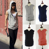 New 2017 Fashion Men Casual Slim Fit Basic Hooded Jacket Sleeveless Vest Waistcoat Zipper Hoodies Sweatshirt 4 Colors