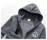 New 2017 Fashion Hoodies Men Fleece Rammstein Rock Casual Black Band Hip Hop Mens Hoodies Sweatshirts Zipper Cardigan