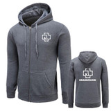 New 2017 Fashion Hoodies Men Fleece Rammstein Rock Casual Black Band Hip Hop Mens Hoodies Sweatshirts Zipper Cardigan