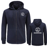 New 2017 Fashion Hoodies Men Fleece Rammstein Rock Casual Black Band Hip Hop Mens Hoodies Sweatshirts Zipper Cardigan