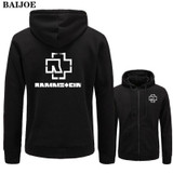 New 2017 Fashion Hoodies Men Fleece Rammstein Rock Casual Black Band Hip Hop Mens Hoodies Sweatshirts Zipper Cardigan