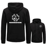 New 2017 Fashion Hoodies Men Fleece Rammstein Rock Casual Black Band Hip Hop Mens Hoodies Sweatshirts Zipper Cardigan
