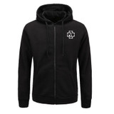 New 2017 Fashion Hoodies Men Fleece Rammstein Rock Casual Black Band Hip Hop Mens Hoodies Sweatshirts Zipper Cardigan