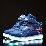 New 2017 fashion cool children shoes high quality USB recharged children boots hot sales cute baby girls boys shoes sneakers