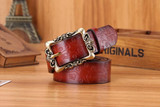 New 2017 Fashion Belts Women Retro Pin Buckle PU Leather Womens Belt Individuality Embossed All-Match Belts For Woman 110-115CM