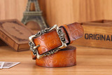 New 2017 Fashion Belts Women Retro Pin Buckle PU Leather Womens Belt Individuality Embossed All-Match Belts For Woman 110-115CM