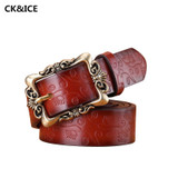 New 2017 Fashion Belts Women Retro Pin Buckle PU Leather Womens Belt Individuality Embossed All-Match Belts For Woman 110-115CM